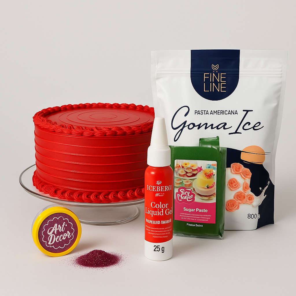 Fondant, colours, glitter and powder