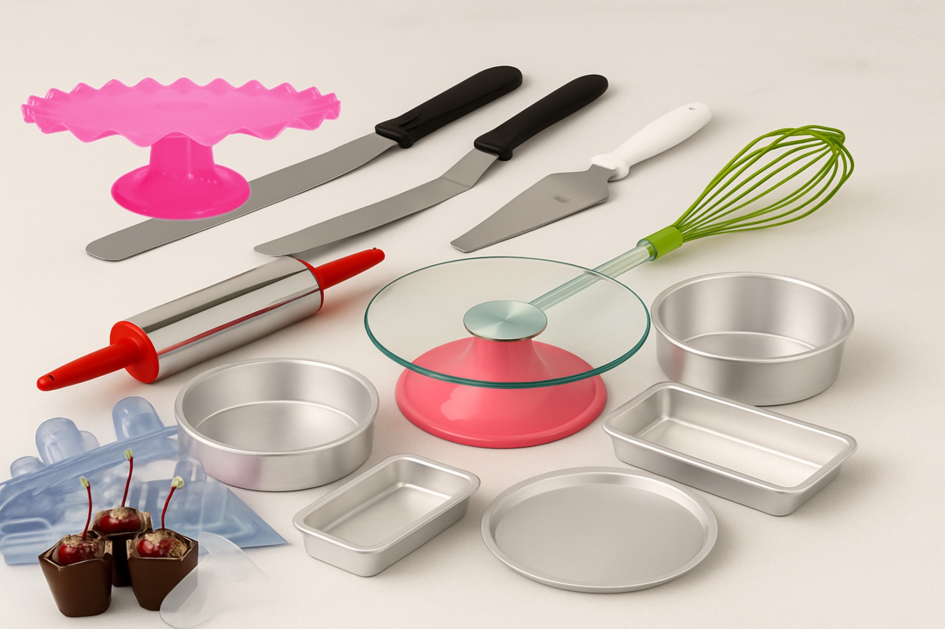 Equipment and tools for baking cakes